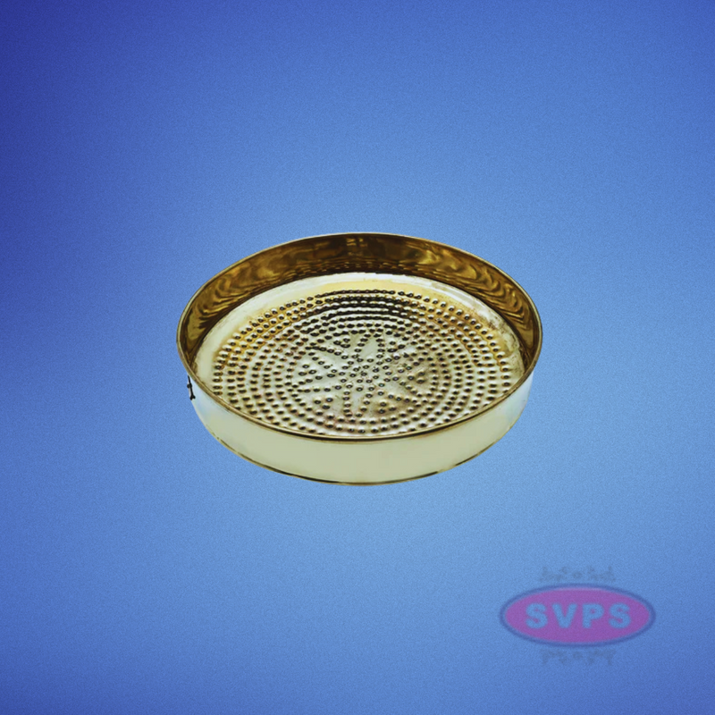 Brass Round Shape Flower Design Sahassadhra Abhiseka Plate