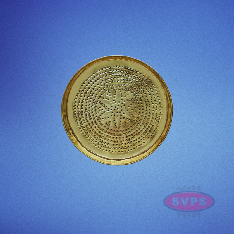 Brass Round Shape Flower Design Sahassadhra Abhiseka Plate