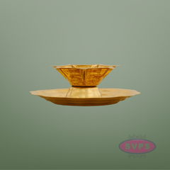 Brass Seven Star Vilakku / Lamp / Diya With Plate