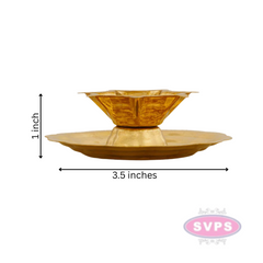 Brass Seven Star Vilakku / Lamp / Diya With Plate