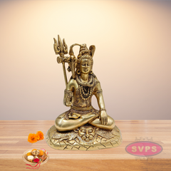 Brass Shiv Shankar In Meditating Pose