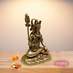 Brass Shiv Shankar In Meditating Pose