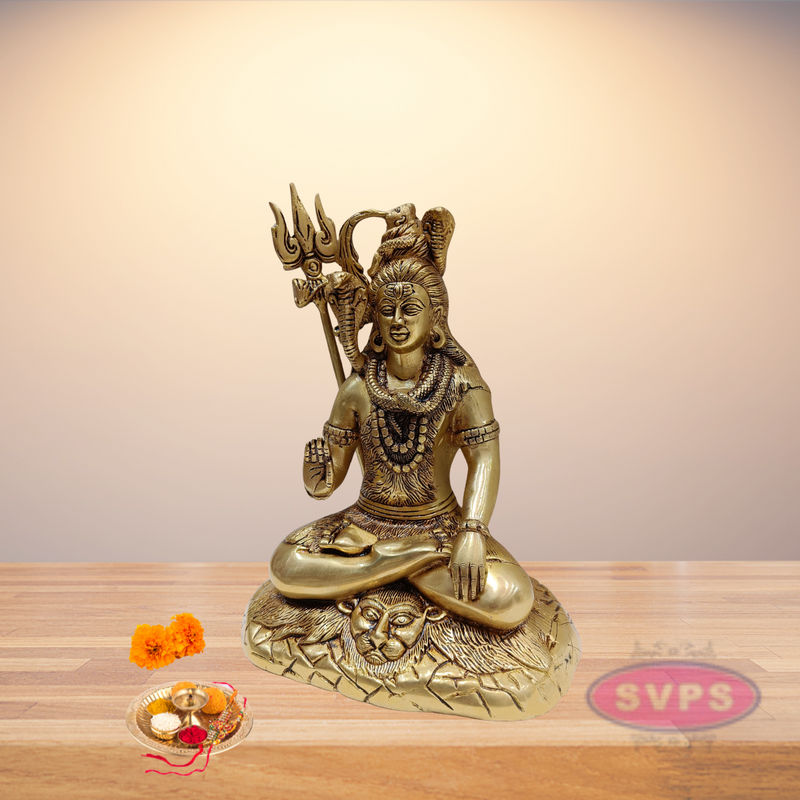 Brass Shiv Shankar In Meditating Pose
