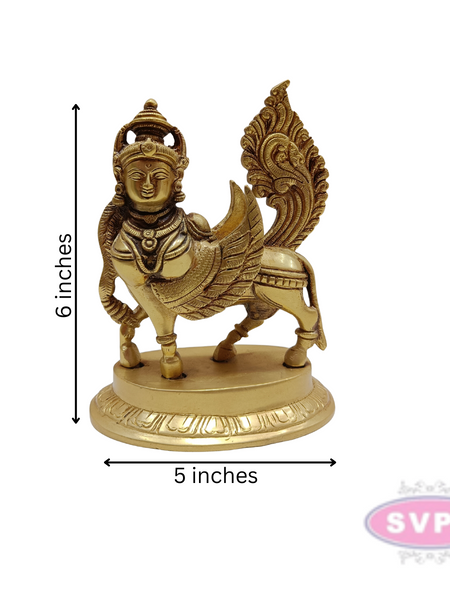 Brass Small Kamadhenu Cow Statue / 6 inches