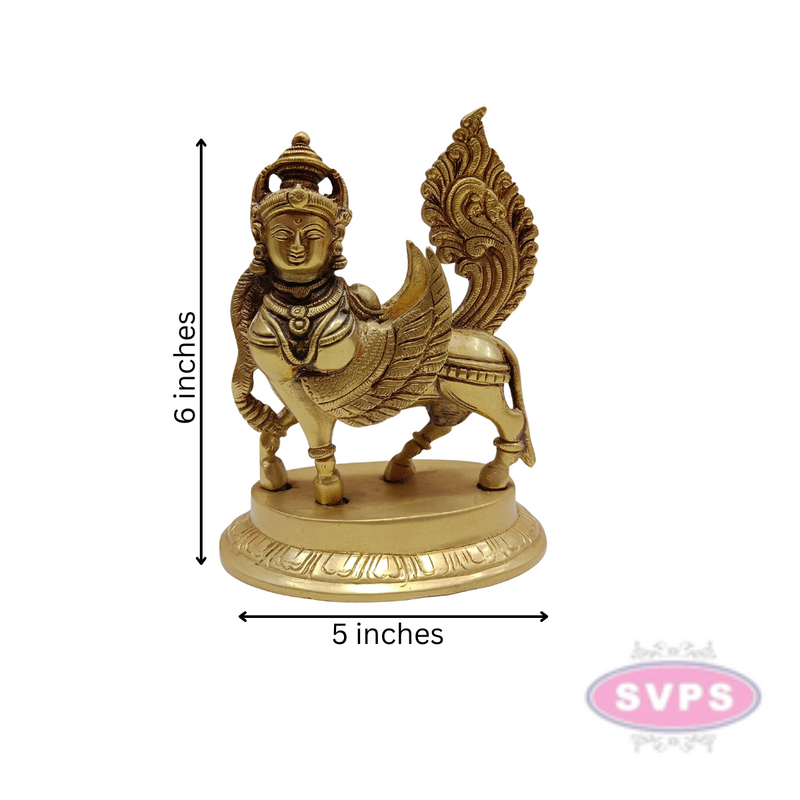 Brass Small Kamadhenu Cow Statue / 6 inches
