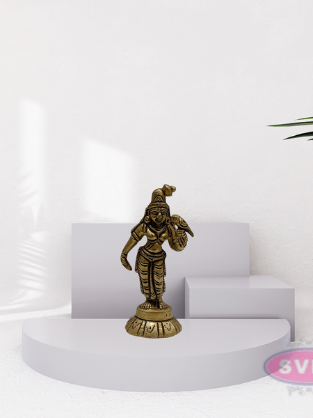 Brass Small Size Standing Andal Idol