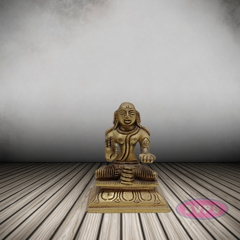 Brass Swami Desikan Statue / 5 Inches