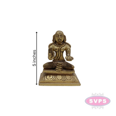 Brass Swami Desikan Statue / 5 Inches
