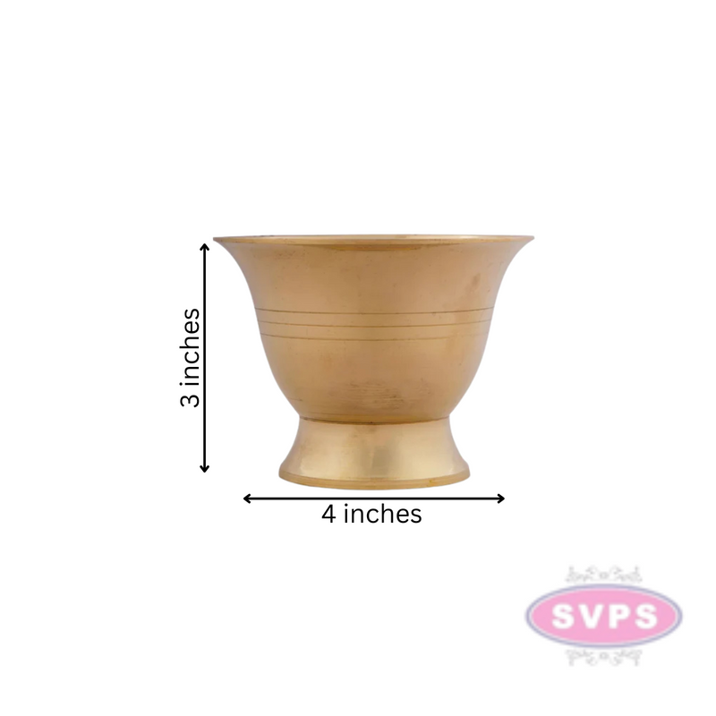 Brass Traditional Oil Cup / Kumkum / Sandal Cup / 3 Inches