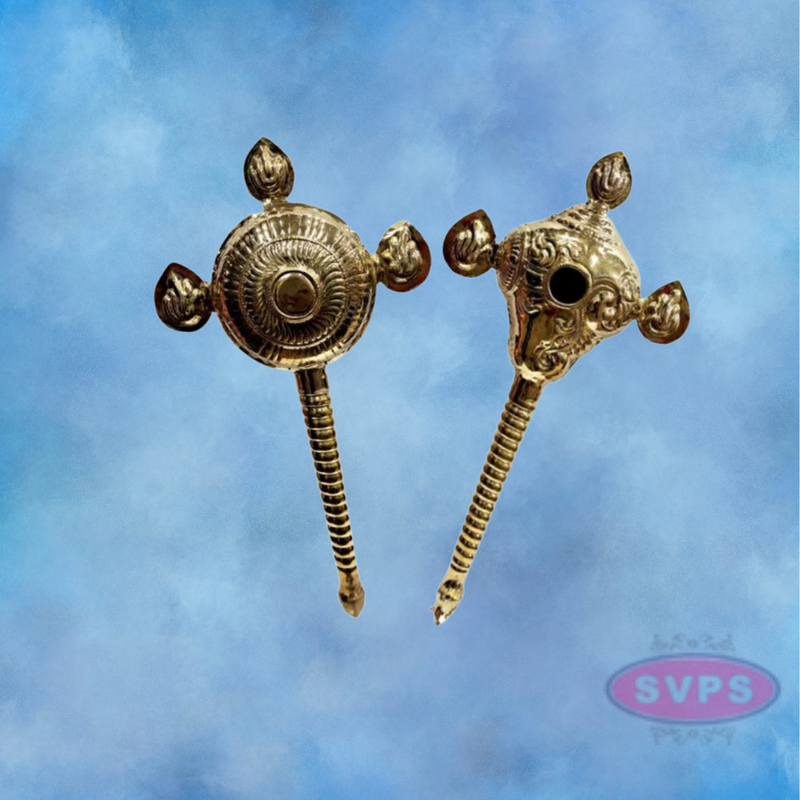 Brass Vaishnavite Shankh Chakra Abhisheka Dharai Set