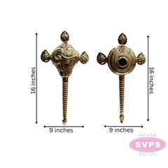 Brass Vaishnavite Shankh Chakra Abhisheka Dharai Set