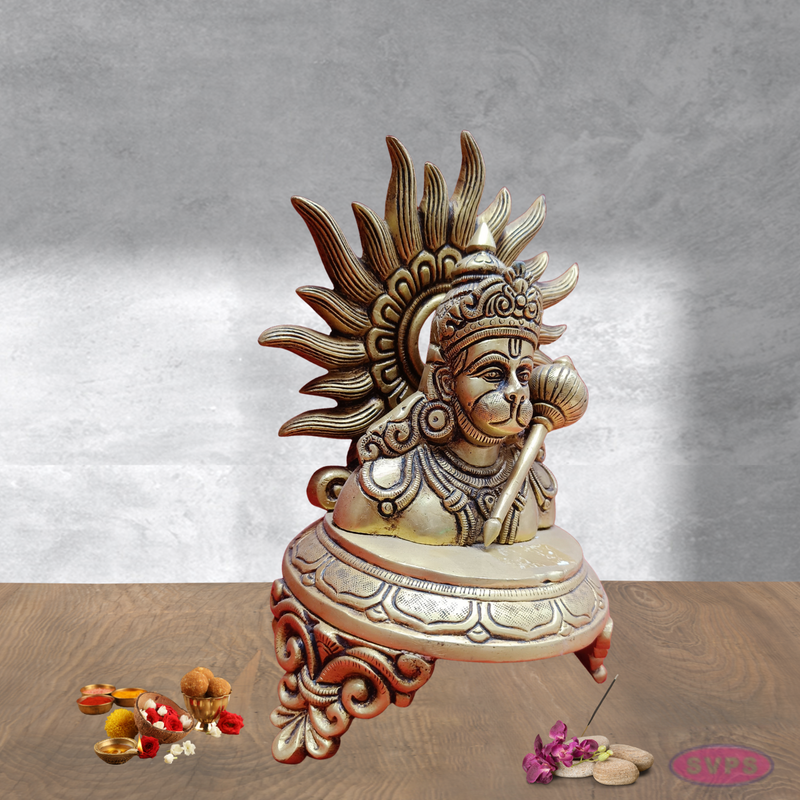 Brass Hanuman With Suriya Chakra