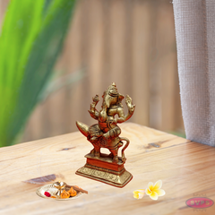Brass Mushika Vahana Vinayaka Statue / Home Altar