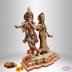 Brass Radha Krishna With Peacock