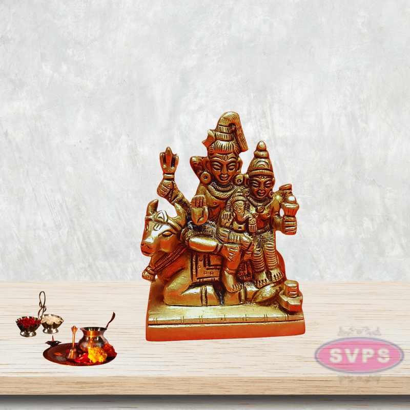 Brass Shiva Peruman Family With Nandi
