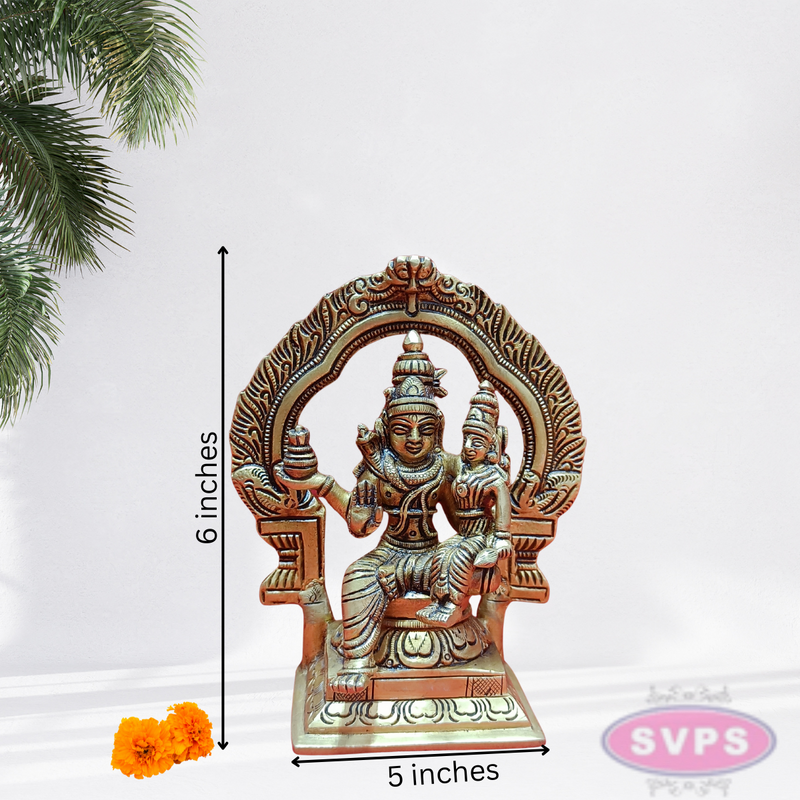 Brass Sivan Parvathi With Arch /6 Inches