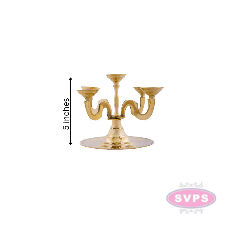 Brass camphor / Karpoor Panch Aarti Diya / 5 Face Jyoti Diya