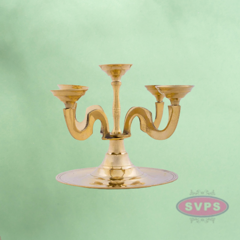 Brass five Kilai / 5 Face / Aarthi Deepam  5 Inches