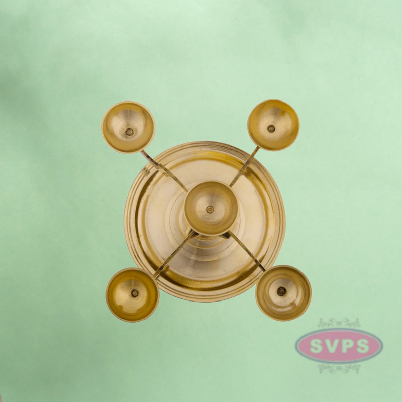 Brass five Kilai / 5 Face / Aarthi Deepam  5 Inches