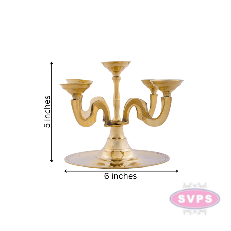 Brass five Kilai / 5 Face / Aarthi Deepam  5 Inches