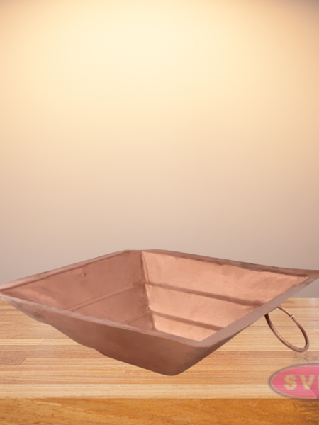 Copper Havan Kund Stand With Handle