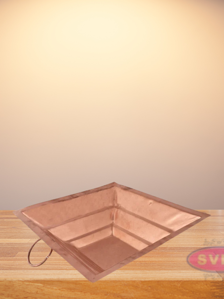Copper Havan Kund Stand With Handle
