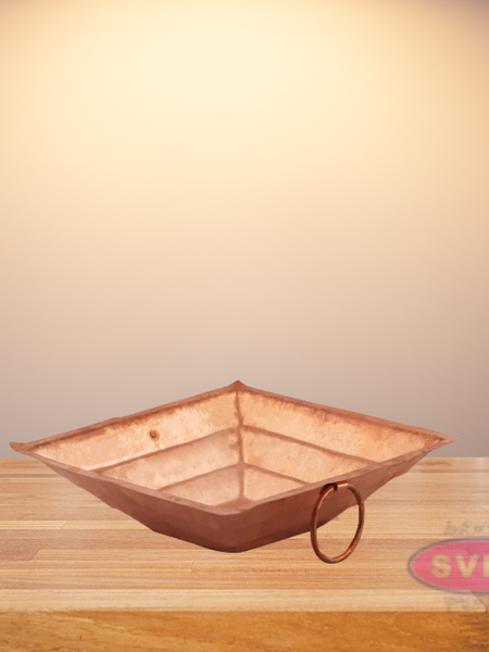 Copper Havan Kund Stand With Handle