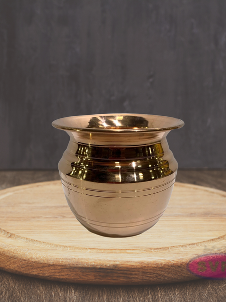 Copper Sombu / Kalash For Pooja And Water Storage / 250 ml