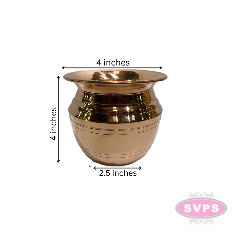 Copper Sombu / Kalash For Pooja And Water Storage / 250 ml
