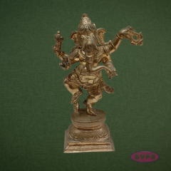 Panchalogam Dancing Ganesha Statue – Antique Finish Vinayagar Idol for Pooja & Décor