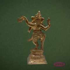 Panchalogam Dancing Ganesha Statue – Antique Finish Vinayagar Idol for Pooja & Décor