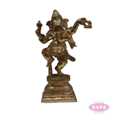 Panchalogam Dancing Ganesha Statue – Antique Finish Vinayagar Idol for Pooja & Décor