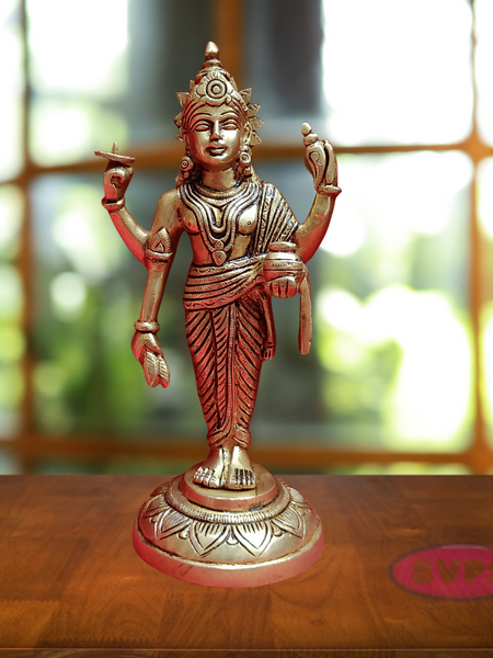 Brass Dhanvantari Statue - 9 Inches