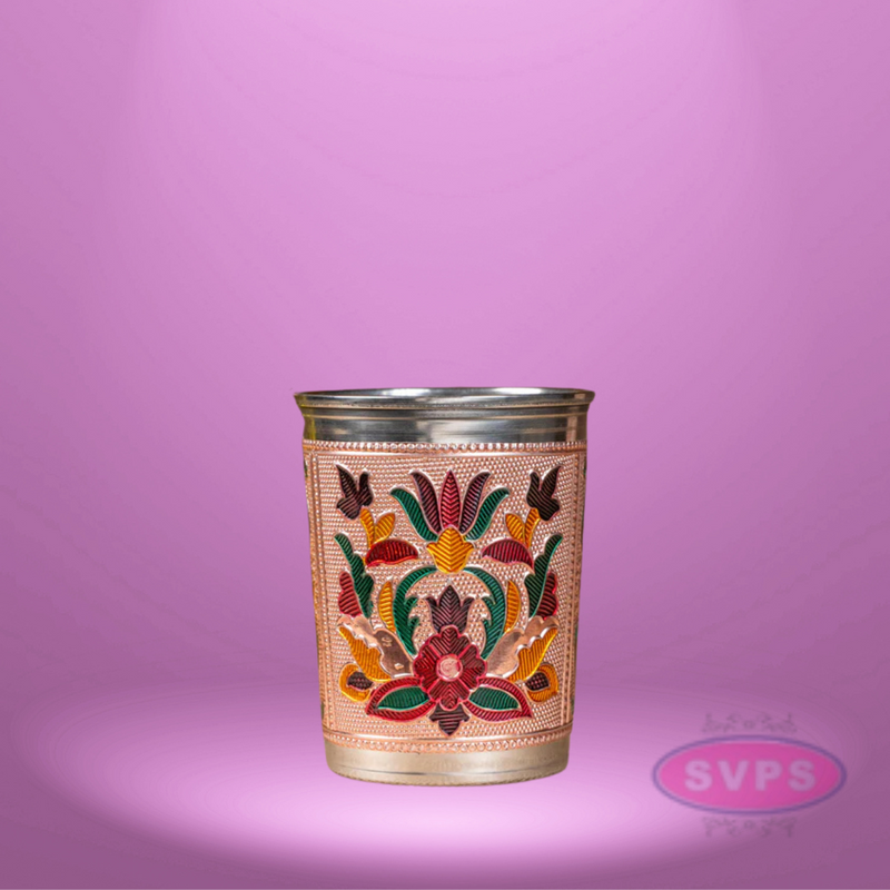 Floral Design Meenakari Glass