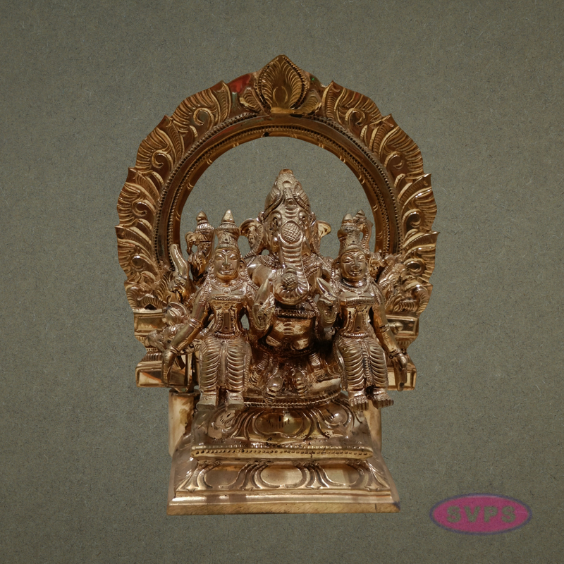 Handcrafted Panchaloha Riddhi Siddhi Ganesha Idol