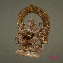 Handcrafted Panchaloha Riddhi Siddhi Ganesha Idol