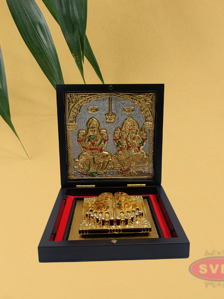 Gold Plated Sri Lakshmi Ganesh Padam Box