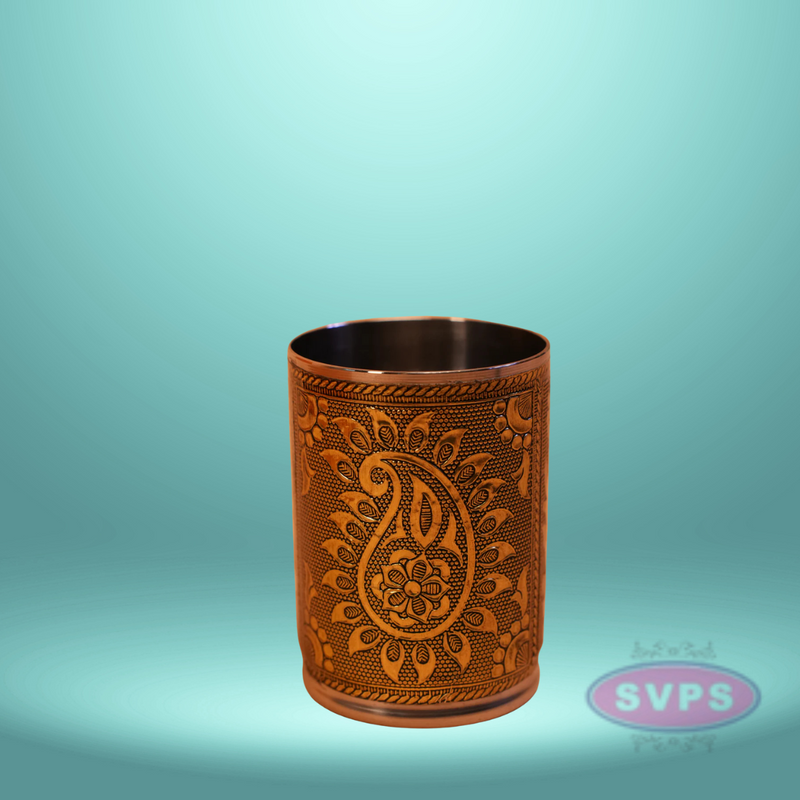 Meenakari Design Gold Colored Glass