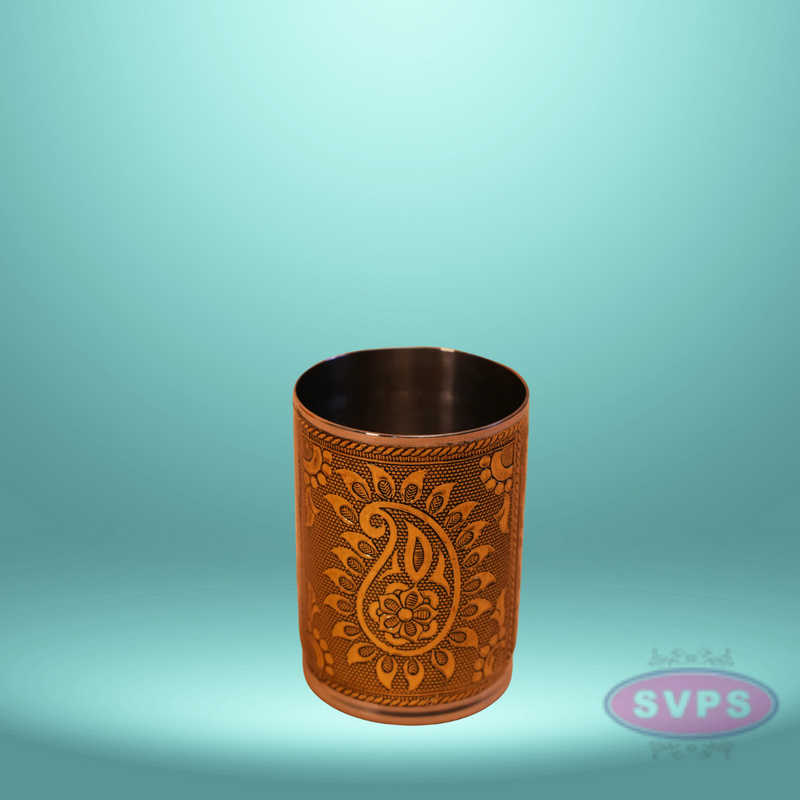 Meenakari Design Gold Colored Glass