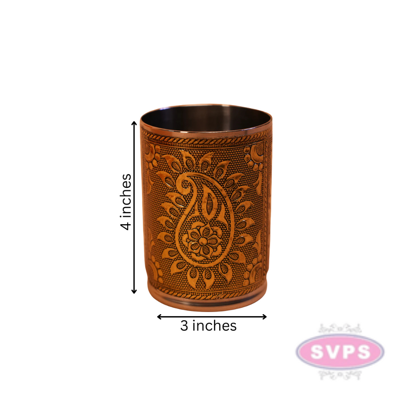 Meenakari Design Gold Colored Glass