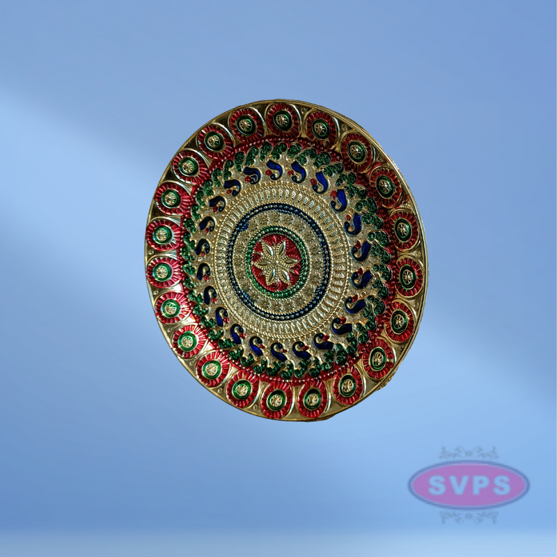 Meenakari Design Plate Puja Thali / Kitchen