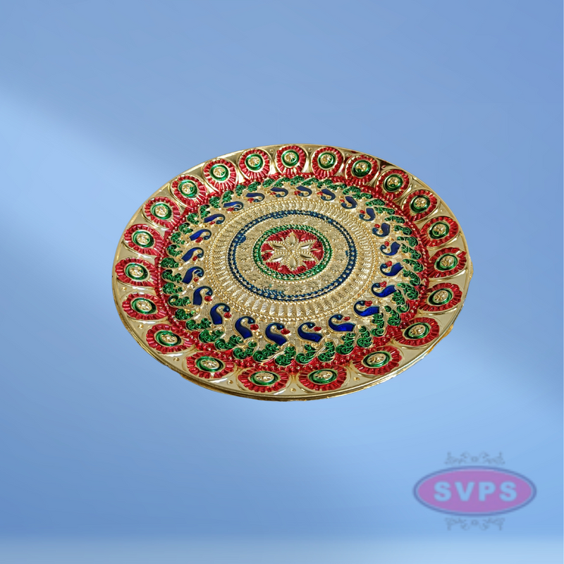 Meenakari Design Plate Puja Thali / Kitchen