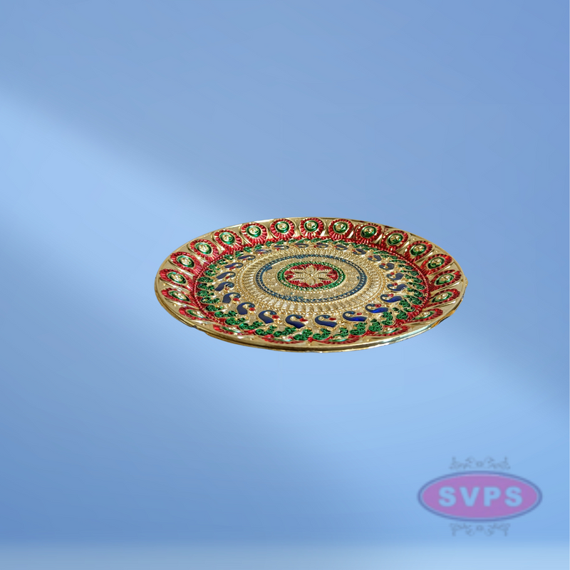 Meenakari Design Plate Puja Thali / Kitchen