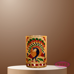 Meenakari Design Steel Glass