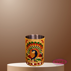 Meenakari Design Steel Glass