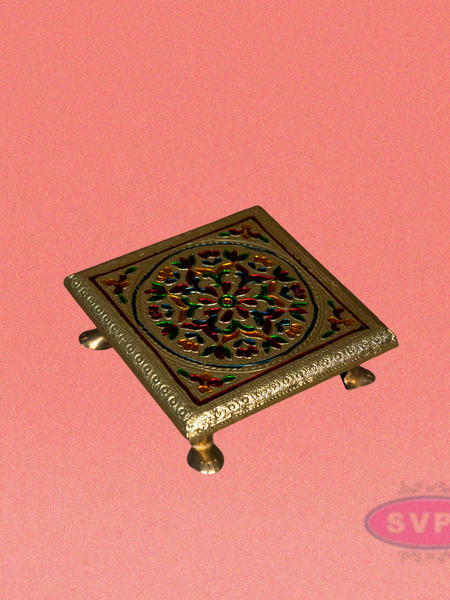 Meenakari Rangoli Design Manai / Pooja Chowki