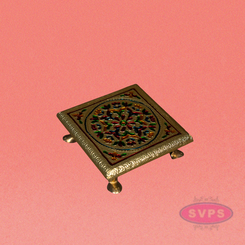 Meenakari Rangoli Design Manai / Pooja Chowki