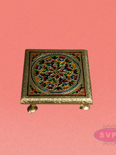 Meenakari Rangoli Design Manai / Pooja Chowki