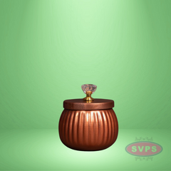 Metal Copper Colored Jar