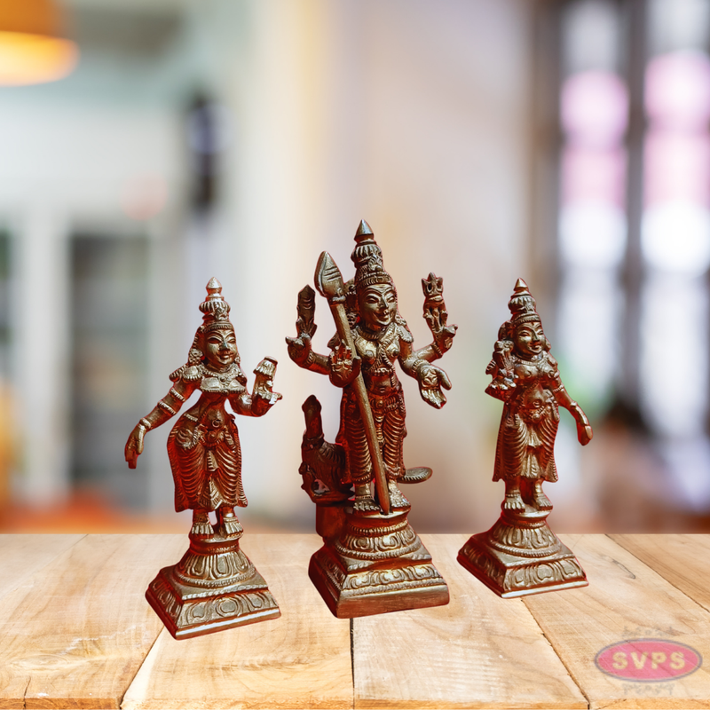 Panchalogam Murugan Valli Deivanai Handmade - 4 Inches